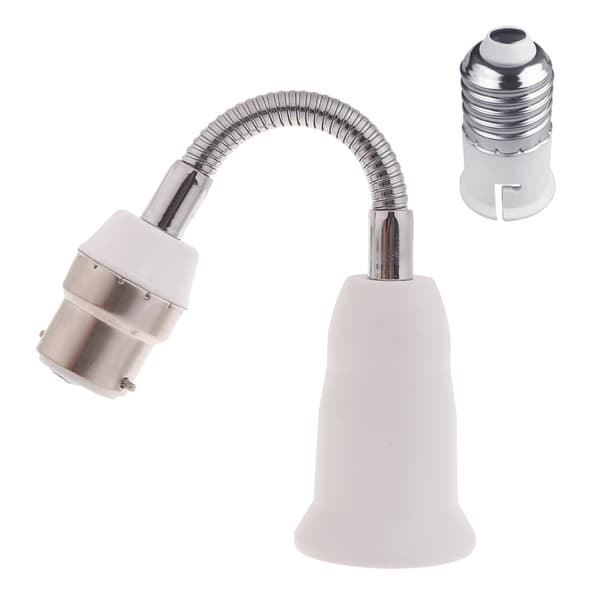 B22 til E27 Forlenger Lysholder Adapter 360 Justerbar Utvidelse LED Lampebase 20cm