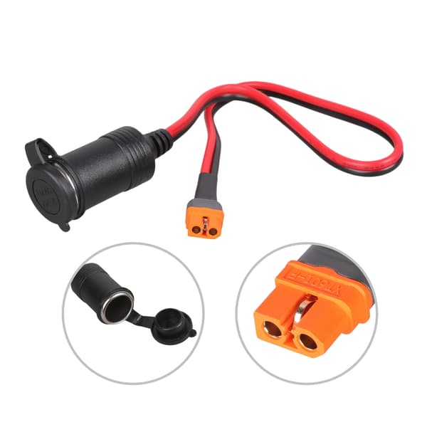 Høy strøm XT60IF hunn til 12V 24V bilkontakt strømladekabeladapter