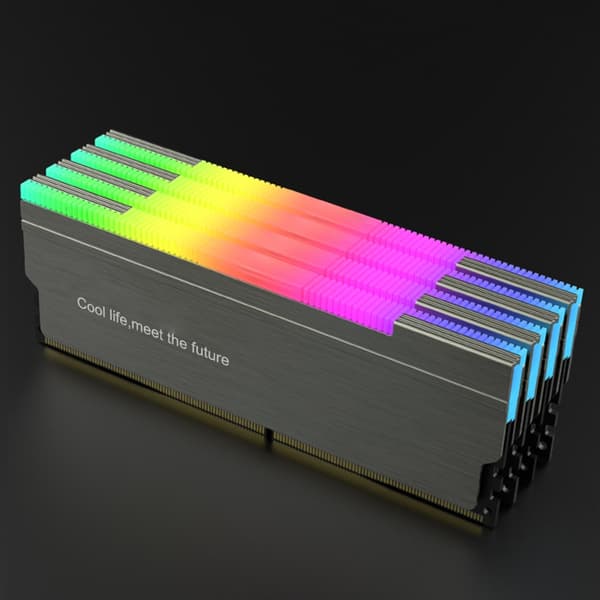 Programmerbar ARGB LED Hukommelseskølerblæser DDR4 DDR5 Desktop Laptop Køleplade Gray