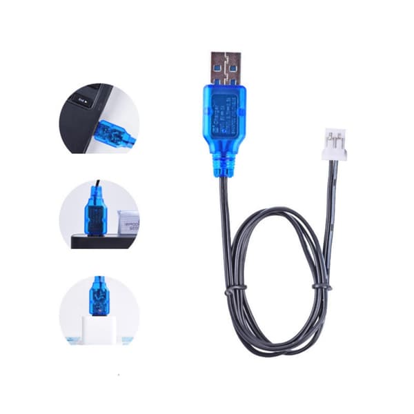 PH2.0 2P USB-ladekabel til 3,7V Lithium 18650-batterier i elektronik Reverse