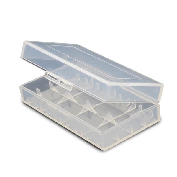 Bærbar batterioppbevaringsboks for 18650 /26650 celler, etuiholder med klart lokk og solid konstruksjon null - 2 sections 18650