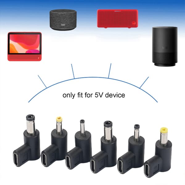 USB Type C til 5.5x2.5/4.0x1.7/4.8x1.7/3.0x1.1/3.5x1.35/5.5x2.1mm USB C Hunn null - 5.5x2.5mm