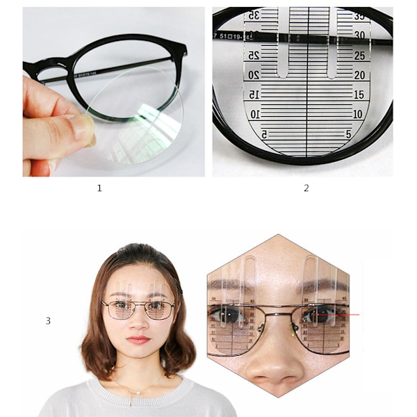 2 st/set Optisk PH-linjal Pupillhöjdsmätare Optometri PH-testare Lätt