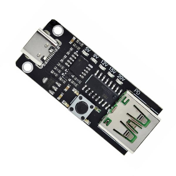 USB C Power Starters Moduler Type-C Hun Input med Indikator 5V 9V 12V 15V 20V