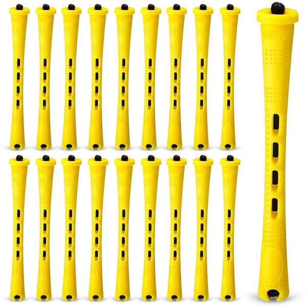 60 st Hårpermanentstavar Cold Wave Rod Curlers Rollers för Salon Home Styling Tools Yellow