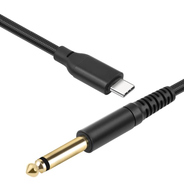 Professionelt USB C til 6,35 mm instrumentkabel til digital optagelse 2m