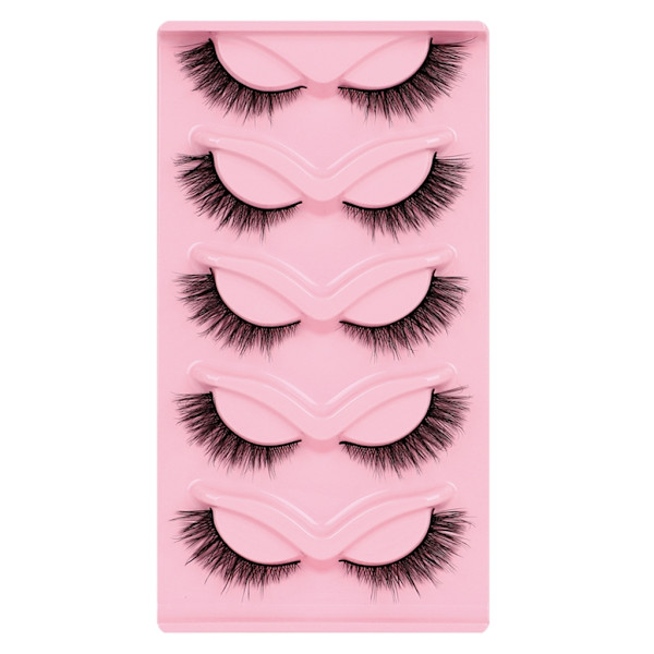 5 par Cat Eye Lashes Wispy Faux Mink Lashes Cat Eye Ögonfransar för kvinnor XF39-5