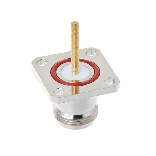 Messing N Hunn Jack-kontakt med 4-hulls Flensmontering Chassis RF Adapter Lang S