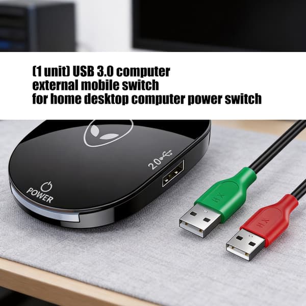 Computerstrømafbrydere Forlængerkabel med USB2.0-hub og lys LED-indikator for nem skrivebordsbetjening
