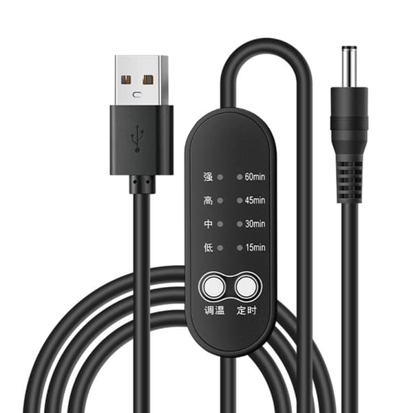Fleksibelt USB til DC35135 opladningskabel med timer og temperaturjustering