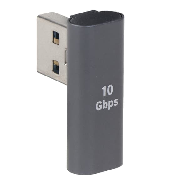 Suorakulmainen USB C -jatkoadapteri USB Type C 10 Gbps uros-naarasjatkojohto