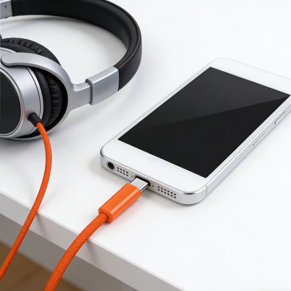 Standard USB C til 3,5 mm lydkabel for sømløs musikk- og samtalekvalitet O