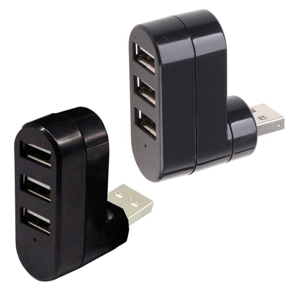 USB-hubbar 3 portar USB 2.0 Hub Mini roterande splitteradapterhubb för PC Notebook Black