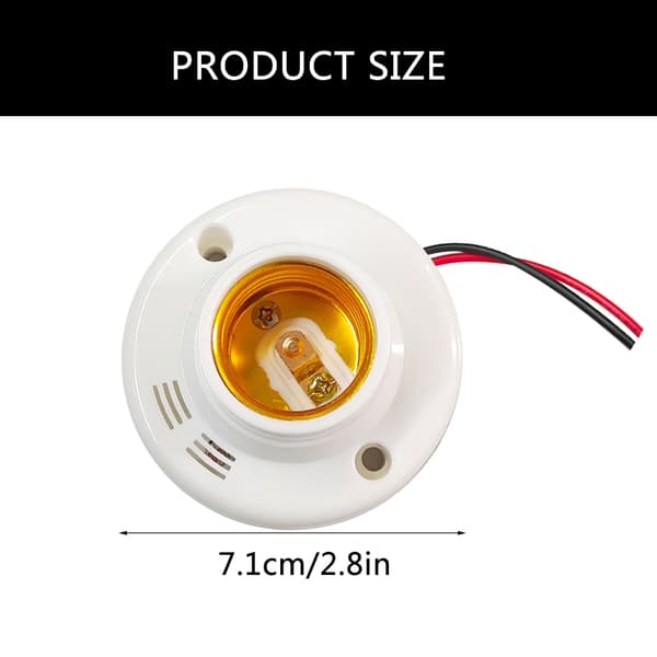 LED E27 Lampfot med Ljud- och Ljuskontroll, Enkel Design 2pc