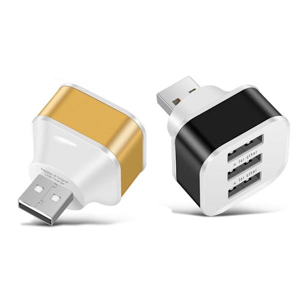 Ny USB 2.0 Dock Extender 3-port Utökad USB Splitter Hub Mini Laddare Black