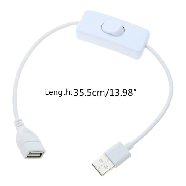30 cm USB-jatkoadapterikaapeli virtakytkimellä USB-lampulle ja USB-tuulettimelle Black