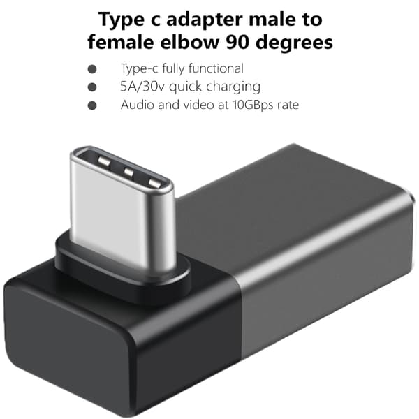 USB 4.0 40Gbps 240W Hurtig USB C Oplader Han til Hun Adaptere til Bærbare Computere Grey