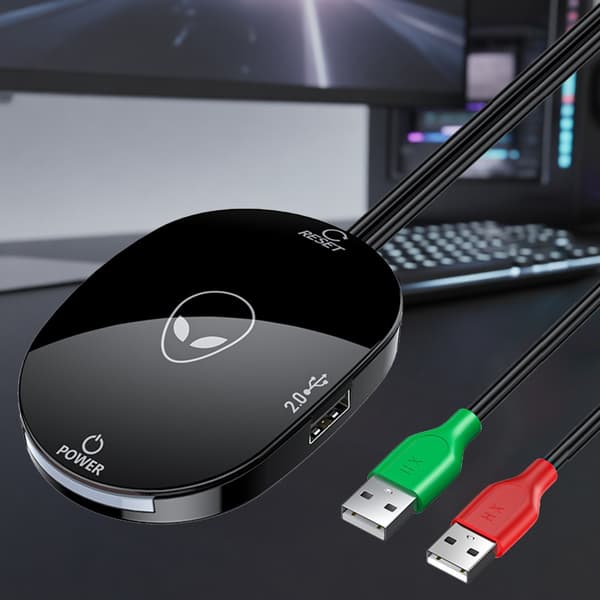Computerstrømafbrydere Forlængerkabel med USB2.0-hub og lys LED-indikator for nem skrivebordsbetjening