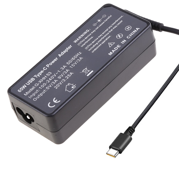 Höghastighets PD-laddare 65W Snabbladdning Typ-C Väggladdare Mobiltelefon Ström USB-adapter för Thinkpads och fler