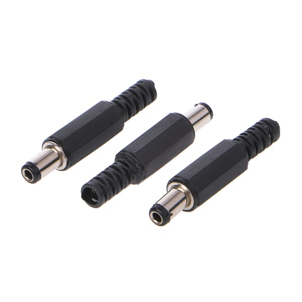 10 stk. 5,5x2,5 mm han til DC In-Line stikdåse Jack Connector Adapter Plast C