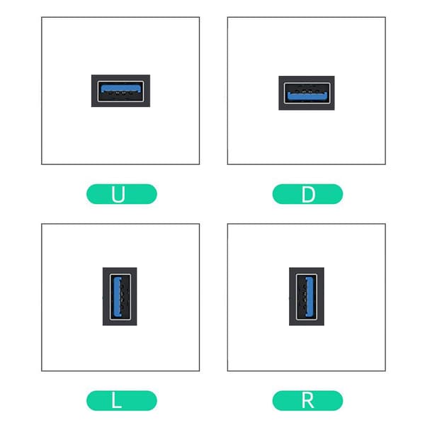 Hurtig USB 3.0 Vinklet Forlængerkabel Han til Hun Data til Elektronik Bend right