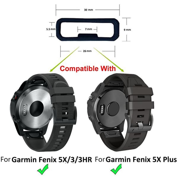 10st Klockarmband Band Keeper Loop Ringhållare Fast Spänne för Garmin-Venu 2S Black 22mm