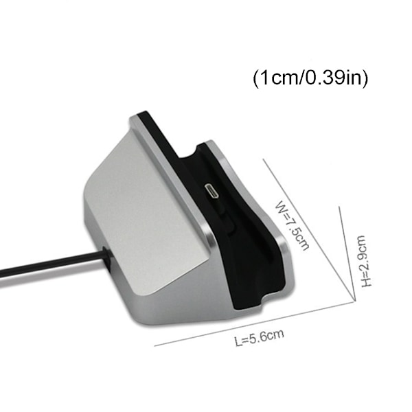 Typ-C Snabbladdningsdockningsstation Skrivbord USB C 3.1 Dockningsladdare med kabel för Huawei P9 Plus för Smart Phone Black