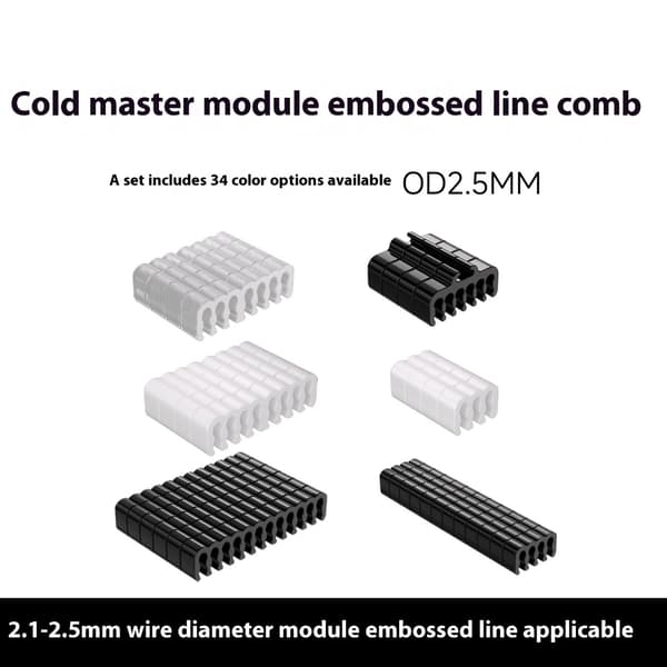Computer Wire Combs Ledningsstyring til 1,8-2,5 mm ledninger PVC-ledningsguide med assorterede toner Black