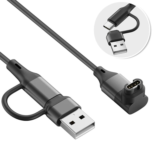 Magnetisk strömadapter USB/USB C Laddningskabel för 8/7/6/5 Klocka null - Elbow
