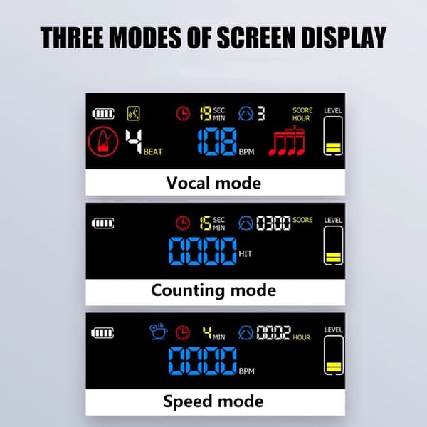 Beating Board Elektronisk Trommepad Vokal/Tell/Hastighet Øvelsesmoduser Treningspad