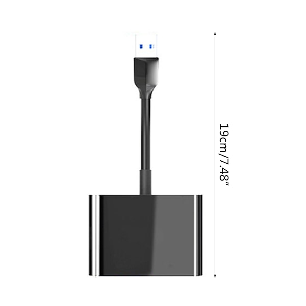 Videoadapter 5 Gbps för Mobiltelefon TV Laptop USB 3.0 till Dubbel HDMI-kompatibel PD-konverterare 3 i 1 USB-dockningsstation