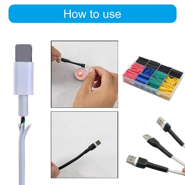 Wire Protector Sleeve Kit Varmekrympeslange i flere størrelser for forbedringer 2