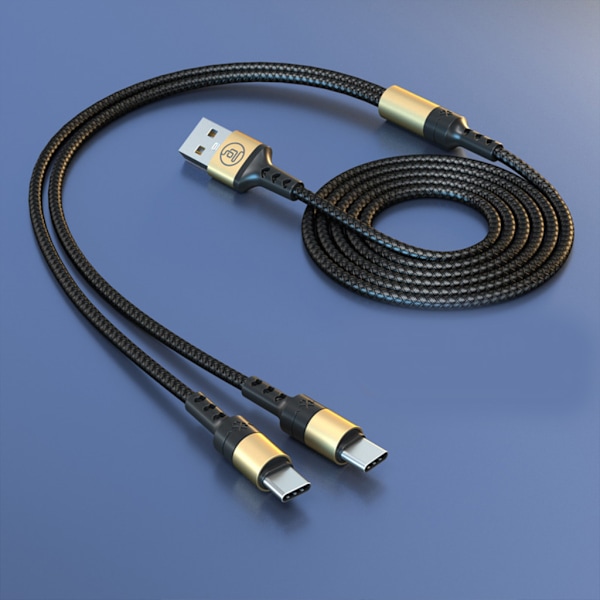 USB till Dubbel Typ C-kabel med 22.5W USB-laddare för telefon hörlurar 200cm 120 cm