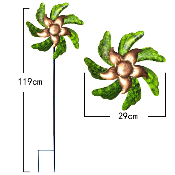 Stor vindsnurra i metall med vindskulptur för trädgårdsstake väderkvarn för konstdekoration för utomhusgård uteplats gräsmatta