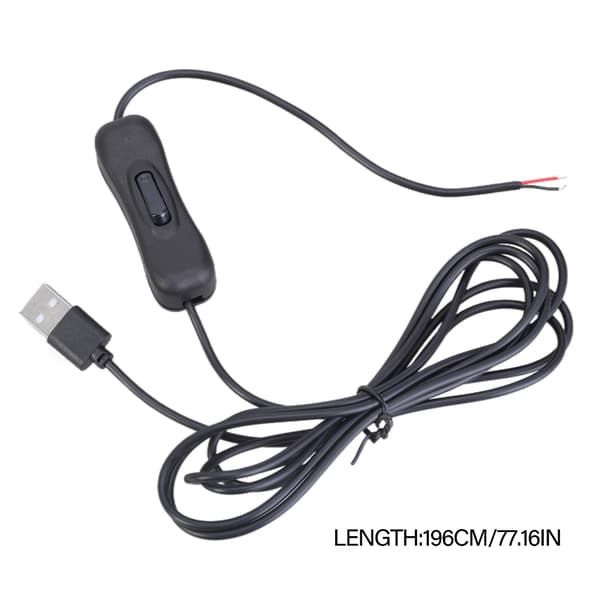 USB til 2-benet bart ledningsåbent endekabel 5V USB han 2-benet pigtail strømledning erstatning