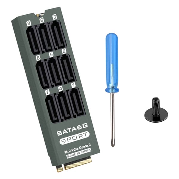9-ports SATA3.0 6Gbps udvidelseskort til M.2 PCIe-forbindelse til datacentre