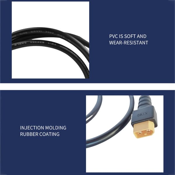 DC8mm Strømforsyningskabel DC7909 til XT60 Adapter til Brug med Solpanel 14AWG Valgfri Længde 1m