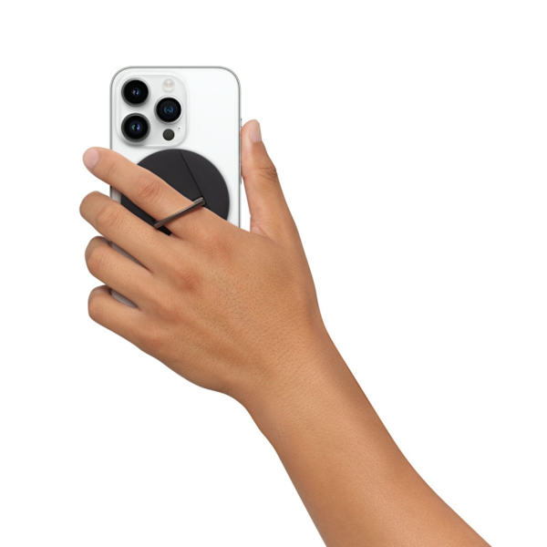 Magnetisk telefonringhållare för iPhone 14/13, stativ för kontinuerlig kamera Black