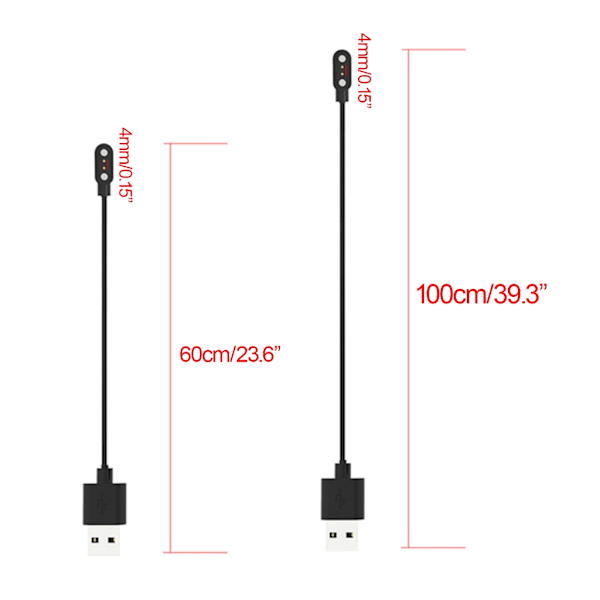 USB Ersättnings Snabb Laddningskabel Klockladdare Magnetisk Laddningsdocka för-Haylou RS4 LS12 för Smart Klocka 100cm