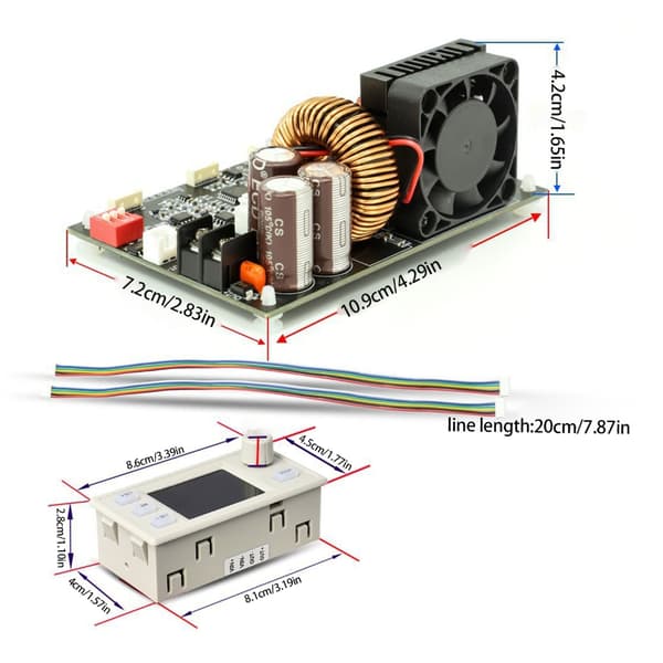 XY6020L 20A 1200W Step Down Konverter Step Down Modul LCD Justerbar Regulert
