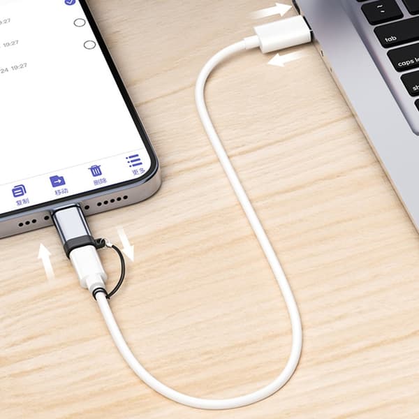 8Pin 8Pin til USB C han-konverteringsadapter til telefon 15 Plus og Pad Black