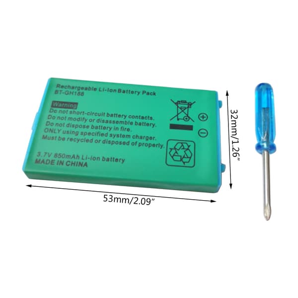 850mAh Laddningsbart Litiumjonbatteri + Verktygspaket för GBA SP