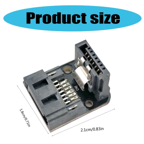 SATAs 7-pin retvinklet hun til han-adapter for forbedret intern organisering null - Forward direction