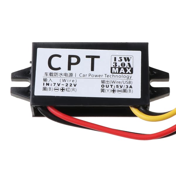 DC/DC-konverterregulator 12V til 5V 3A 15W Bil LED Display Strømforsyning