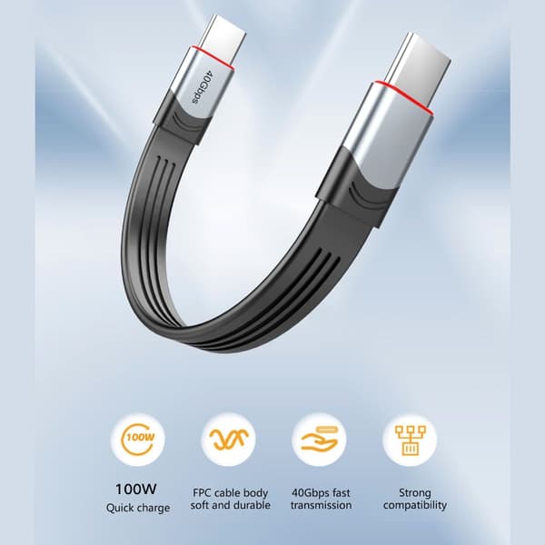 Til 3 kabel 60W 40Gbps til 3 certificeret USB C kabel til MacBook med Emark chip 150MM - A