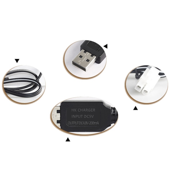 Intelligent 4.8V 200mA Snabbladdare för NiMh/NiCd Batteri Elektriska Leksaker Laddare Black