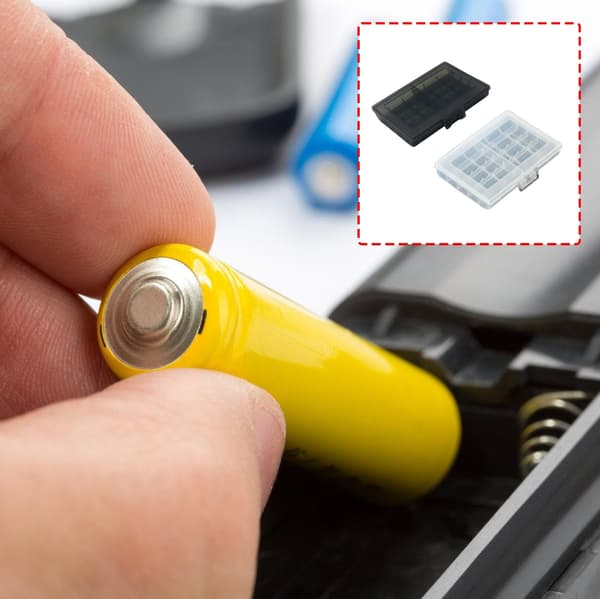 PP Plast Batteriförvaringslåda Plastförvaringslåda för 2A 3A Batterier Black