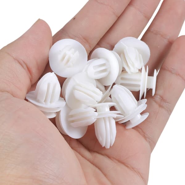 10 stk. Nylon Trim Board Panel Retainer Clips Rivet Festemidler Hvit for