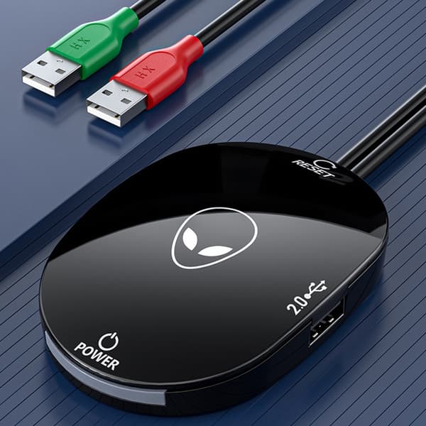 Computerstrømafbrydere Forlængerkabel med USB2.0-hub og lys LED-indikator for nem skrivebordsbetjening
