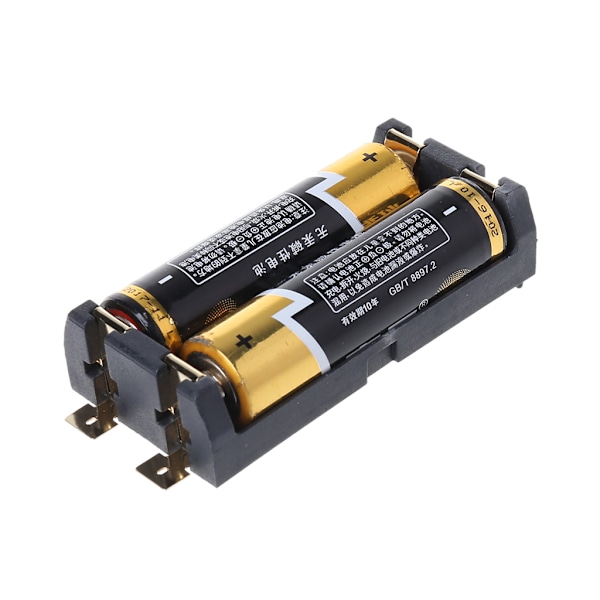 Svart Batterilåda AA SMD Batteriorganisator för Fackbehållare med 2 Fack Vattentät Batterilåda